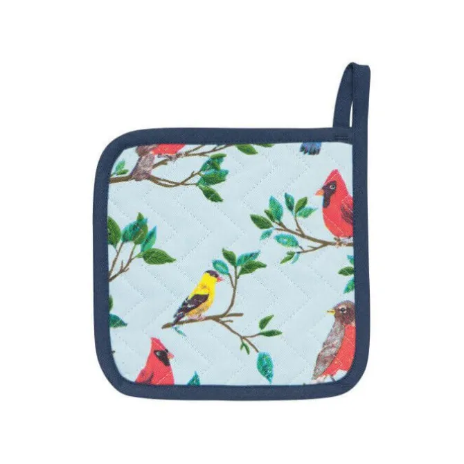 Now Designs Birdsong pannenlap 20 x 20 cm katoen blauw