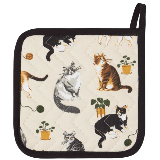 Now Designs Cat Collective pannenlap 20 x 20 cm katoen beige