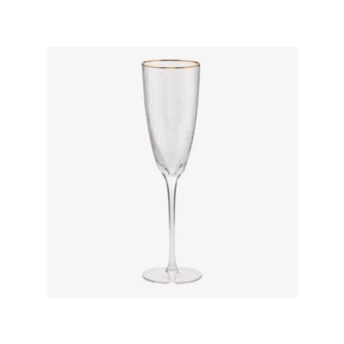 Oldenhof champagneglas met gouden rand 260 ml glas