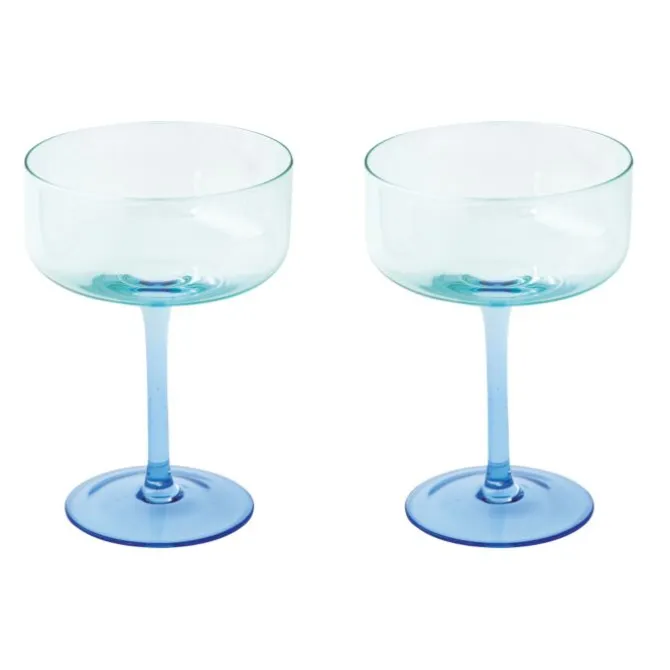Oldenhof champagneglazen 300 ml blauw set van 2