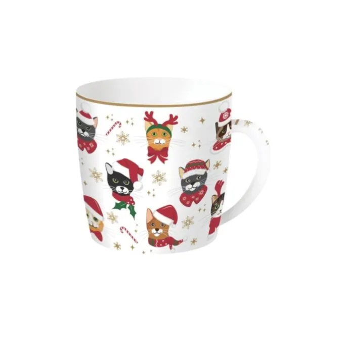 Oldenhof Christmas Friends Cats beker 350 ml porselein