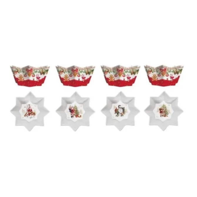 Oldenhof Christmas Memories kom ø 11 cm porselein 4 stuks