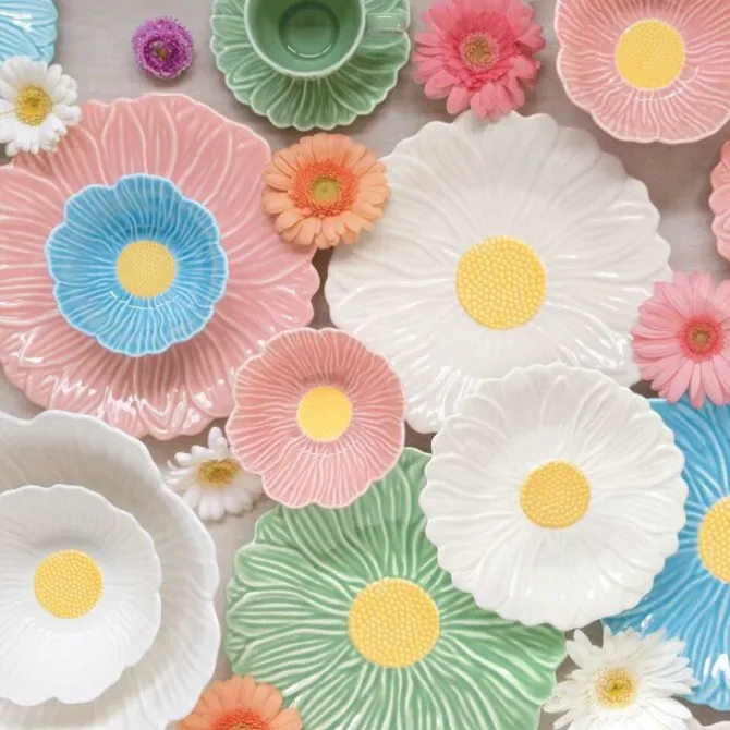 Oldenhof Daisy serveerbord ø 30 cm aardewerk wit