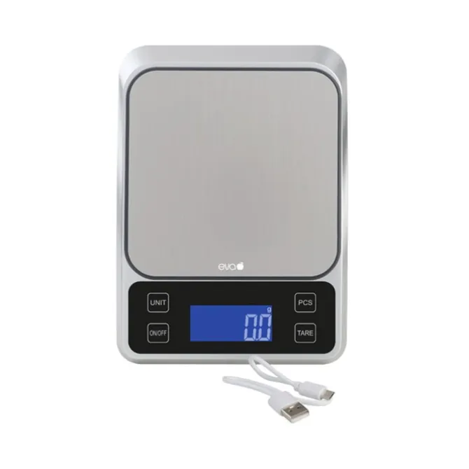 Oldenhof digitale oplaadbare keukenweegschaal 3 kg rvs