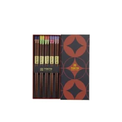Oldenhof eetstokjes 22,5 cm Red Black 5 stuks