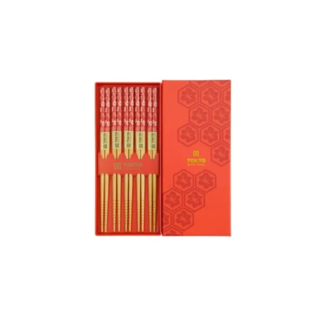 Oldenhof eetstokjes 22,5 cm Red Leaf 5 stuks