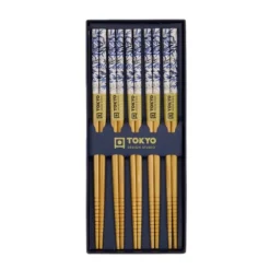 Oldenhof eetstokjes giftbox Blue Bamboo 5 stuks