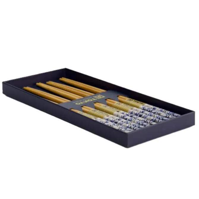 Oldenhof eetstokjes giftbox Blue Bamboo 5 stuks