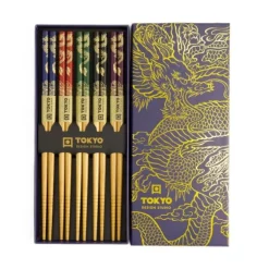 Oldenhof eetstokjes giftbox Dragon 5 stuks