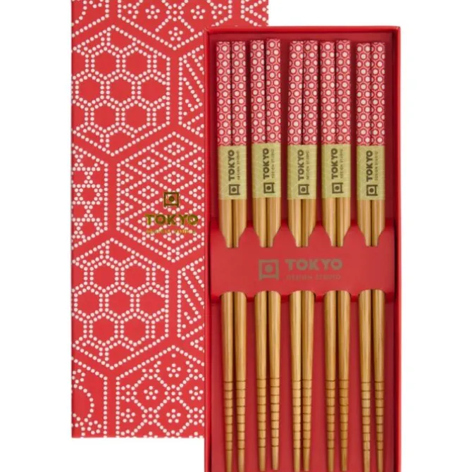 Oldenhof eetstokjes Red Multi 22,5 cm 5 stuks