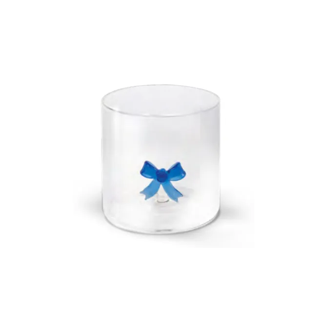 Oldenhof glazen beker met blauwe strik 250 ml
