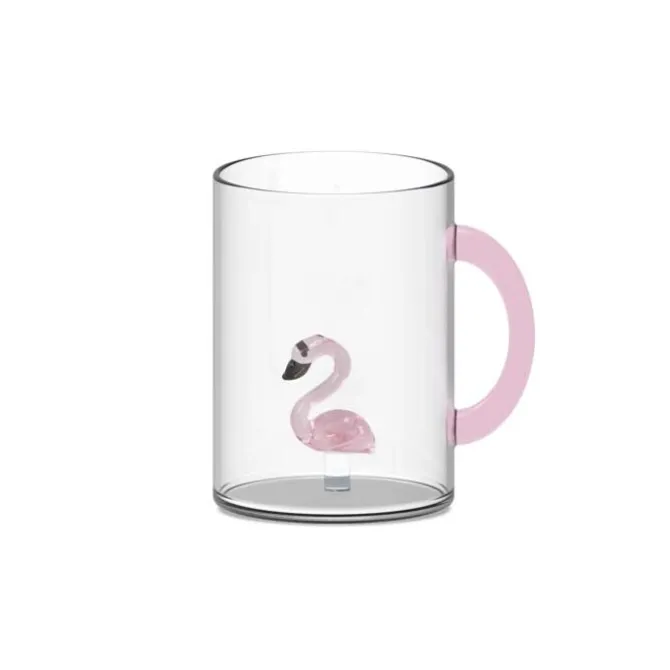 Oldenhof glazen mok met flamingo 420 ml