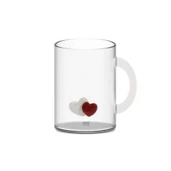 Oldenhof glazen mok met hartjes 420 ml