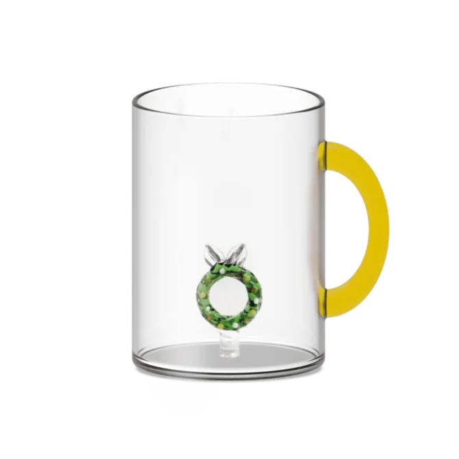 Oldenhof glazen mok met kerstkrans 420 ml