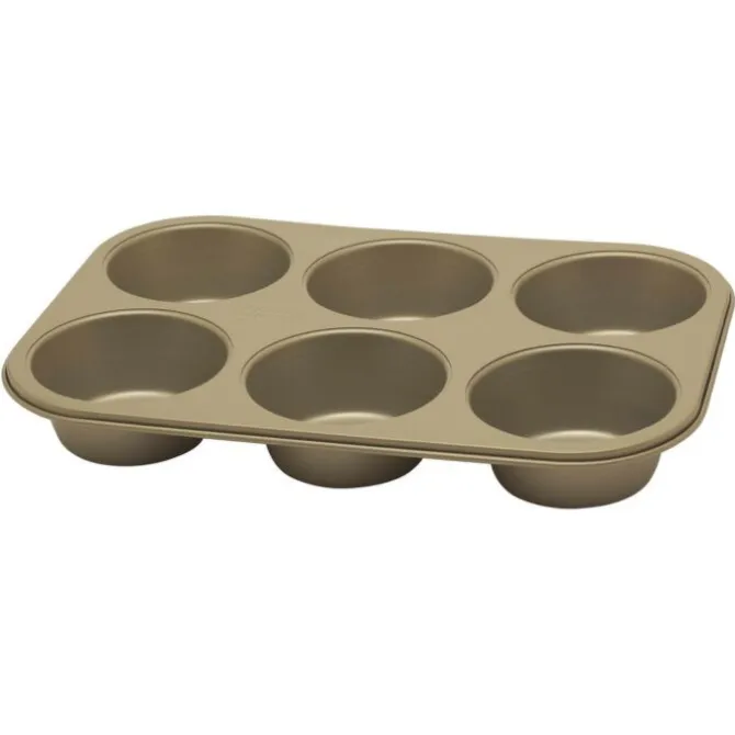 Oldenhof Golden Heritage bakplaat 6 jumbo muffins ø 9 cm staal
