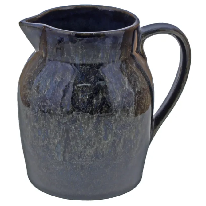 Oldenhof 1821 Hazelnut karaf 1 liter aardewerk spickelblauw