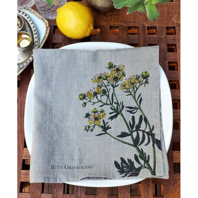Oldenhof Herbs servet 45 x 45 cm linnen 6 stuks