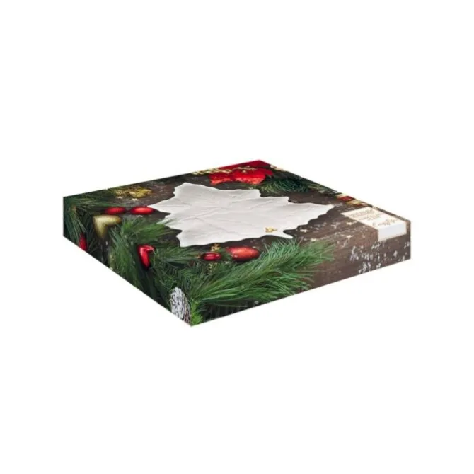 Oldenhof Holly & Berries bord 22 x 22 cm porselein