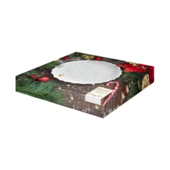 Oldenhof Holly & Berries serveerbord 20 cm porselein cadeaubox wit