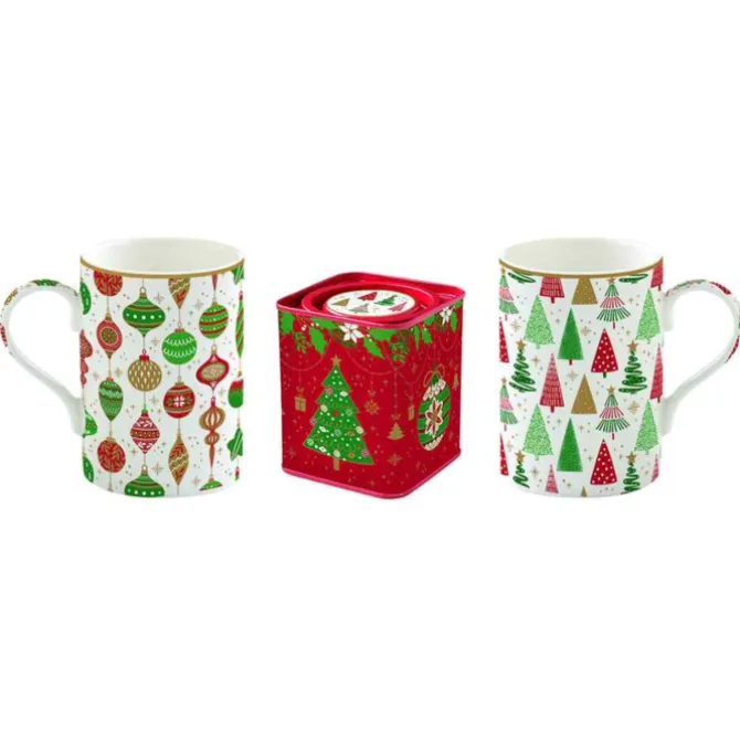 Oldenhof Jingle Bells theeset 2 bekers met theebox 3-delig