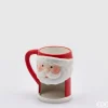 Oldenhof Kerstman beker met ruimte voor koekje 12 cm aardewerk