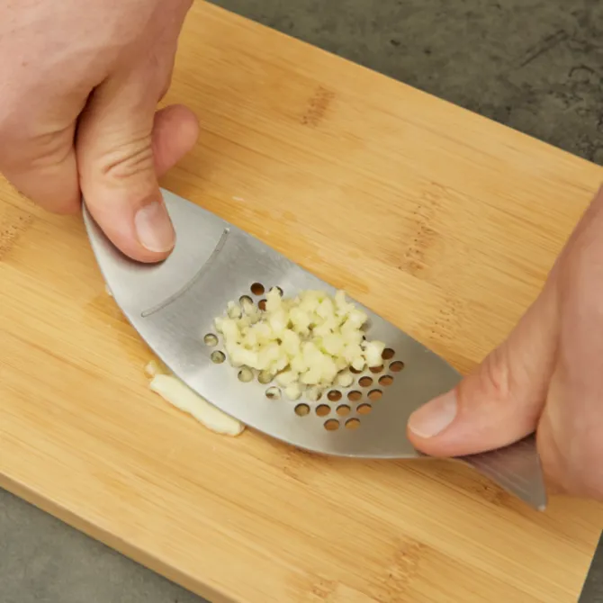Oldenhof knoflookpers vis 16,2 x 5,5 cm rvs