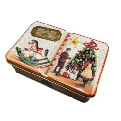 Oldenhof koekblik boek met kerstboom en hobbelpaard 670 ml
