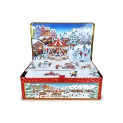 Oldenhof Koekblik Kerst schaatsbaan uitvouwbaar 3,8 liter