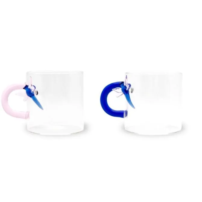 Oldenhof koffiebeker met libelle 130 ml glas 2 stuks