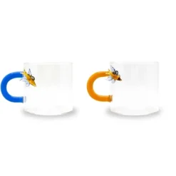 Oldenhof koffiebeker met vlinder 130 ml glas 2 stuks