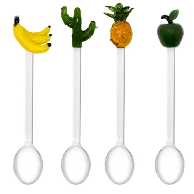 Oldenhof lepeltjes met fruit glas 4-delig