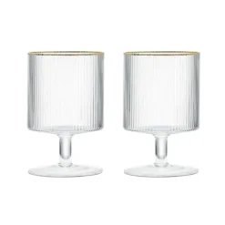 Oldenhof ORO wijnglas met gouden rand 280 ml glas 2 stuks