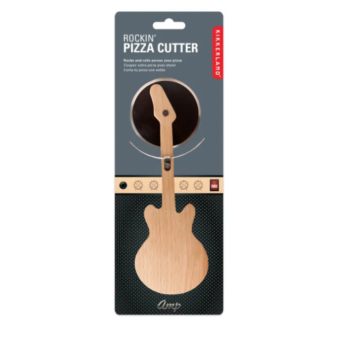 Oldenhof pizzasnijder gitaar hout rvs