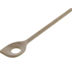Oldenhof pollepel met gat 25 cm hout naturel