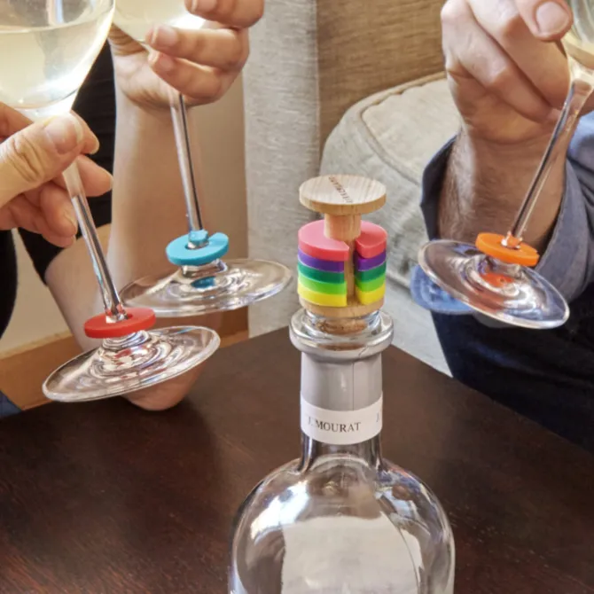 Oldenhof Regenboog glasmarkers + kurk silicone