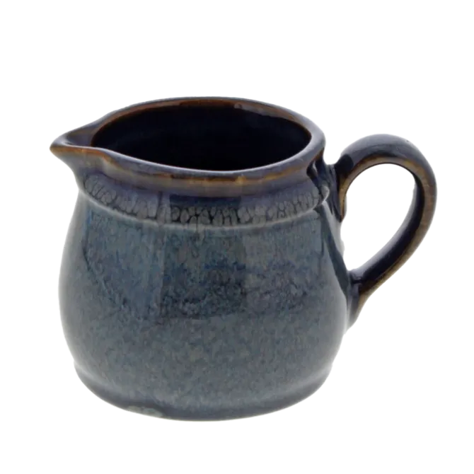 Oldenhof 1821 roomkannetje 200 ml aardewerk indigo spickelblauw