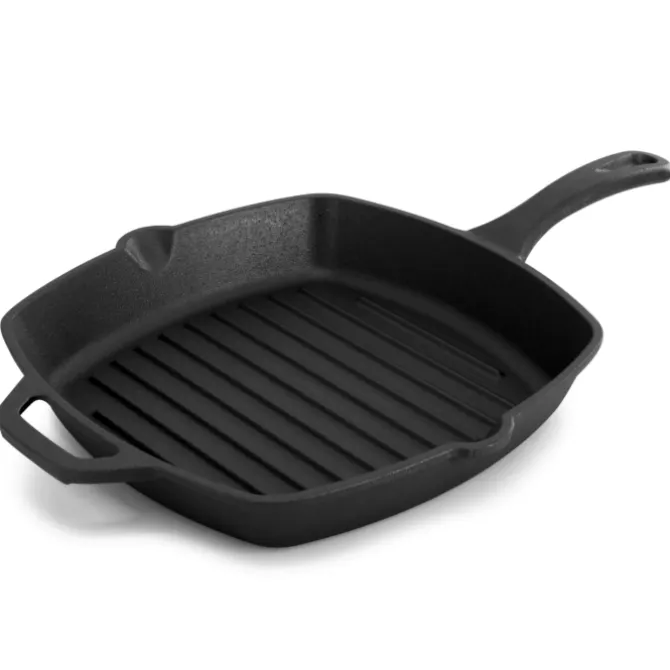 Oldenhof skillet grillpan 26 x 26 cm ongeëmailleerd gietijzer