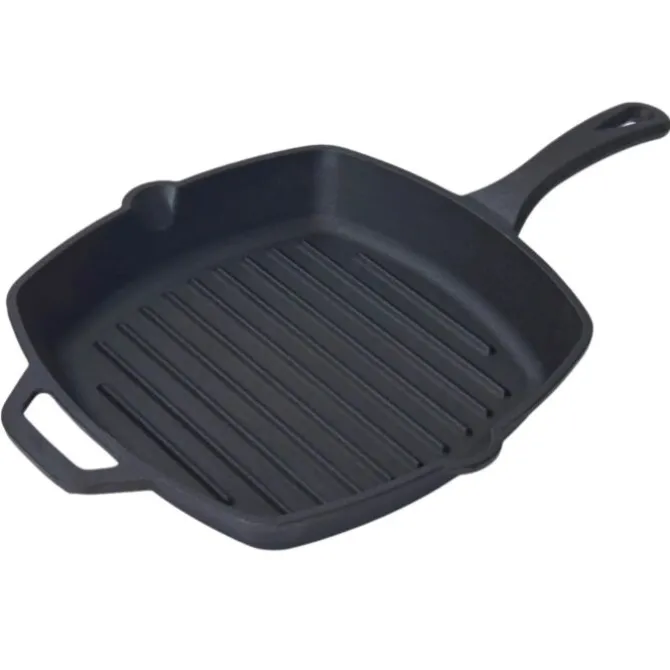 Oldenhof skillet grillpan 26 x 26 cm ongeëmailleerd gietijzer