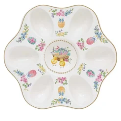 Oldenhof Spring Bloom eierbord voor 6 eieren porselein