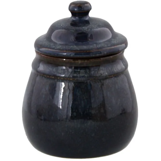 Oldenhof 1821 suikerpotje aardewerk spickelblauw