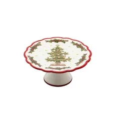 Oldenhof taartplateau met kerstboom ø 21 cm aardewerk