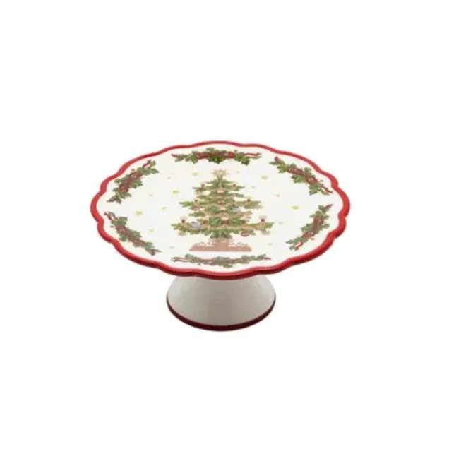 Oldenhof taartplateau met kerstboom ø 21 cm aardewerk