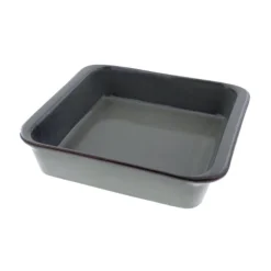 Oldenhof 1821 vierkante ovenschaal 25 x 25 x 6 cm aardewerk olijfgrijs
