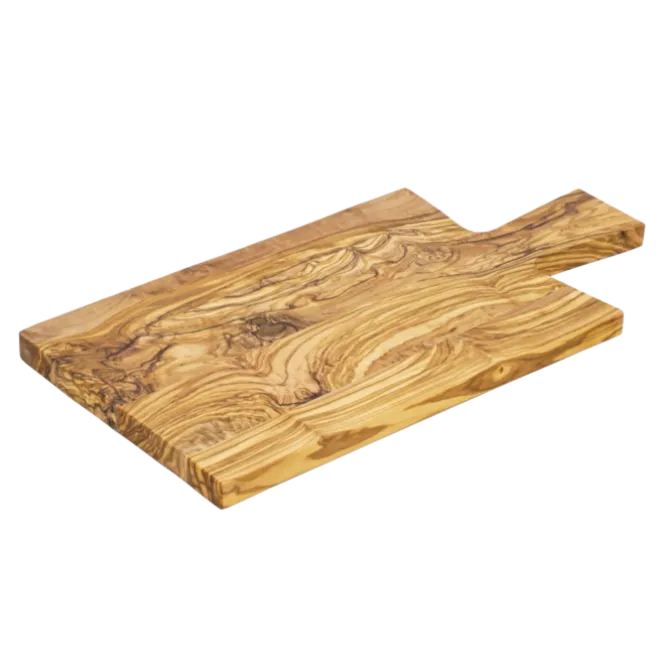 1821 Olijfhout rechthoekige serveerplank met greep 40 x 20 cm olijfhout