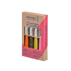 Opinel Essentials messenset rvs rood-bruin-geel-roze 4-delig