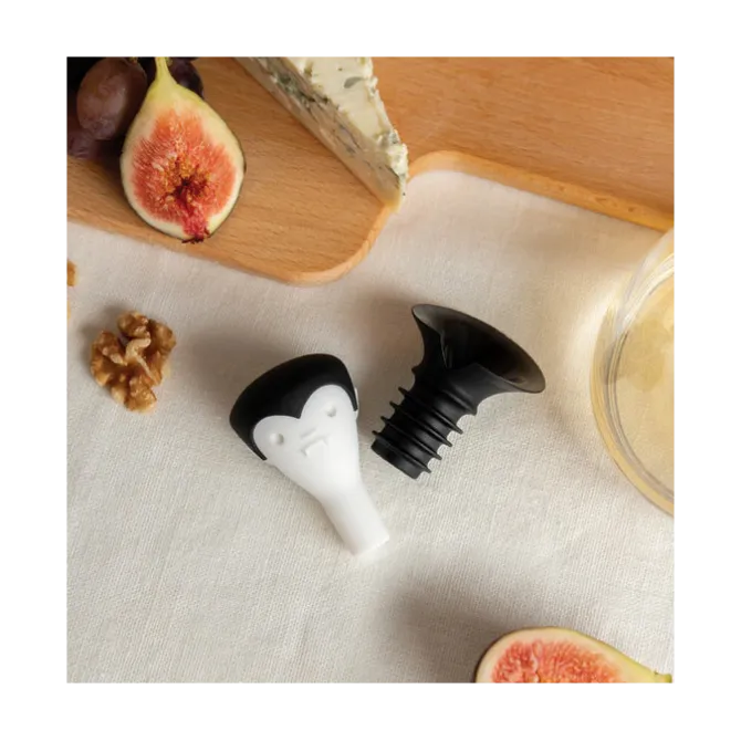 Ototo Count Corkula wijnstop 6 cm kunststof zwart
