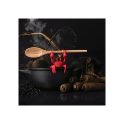 Ototo Red lepelhouder en stoomaflater 7,5 cm silicone rood