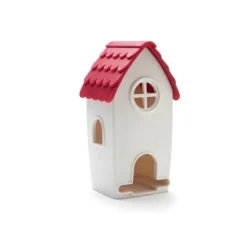 Ototo Tea House theezakjesdispenser 19 cm kunststof wit/rood
