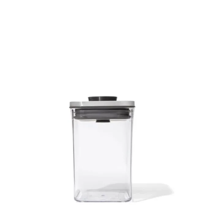OXO Good Grips POP SteeL 2.0 voorraadpot vierkant 1 liter kunststof rvs