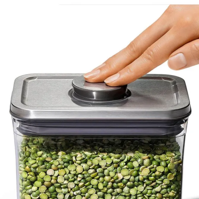 OXO Good Grips POP SteeL 2.0 voorraadpot vierkant 4,2 liter kunststof rvs